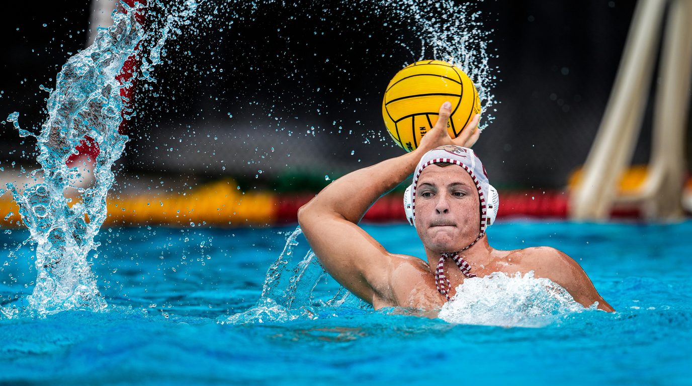 Elite water polo player training at a competitive level